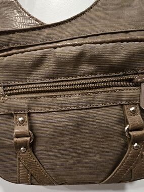 Multisac Everyday Brown Canvas Messenger Bag with Front Zip Pocket